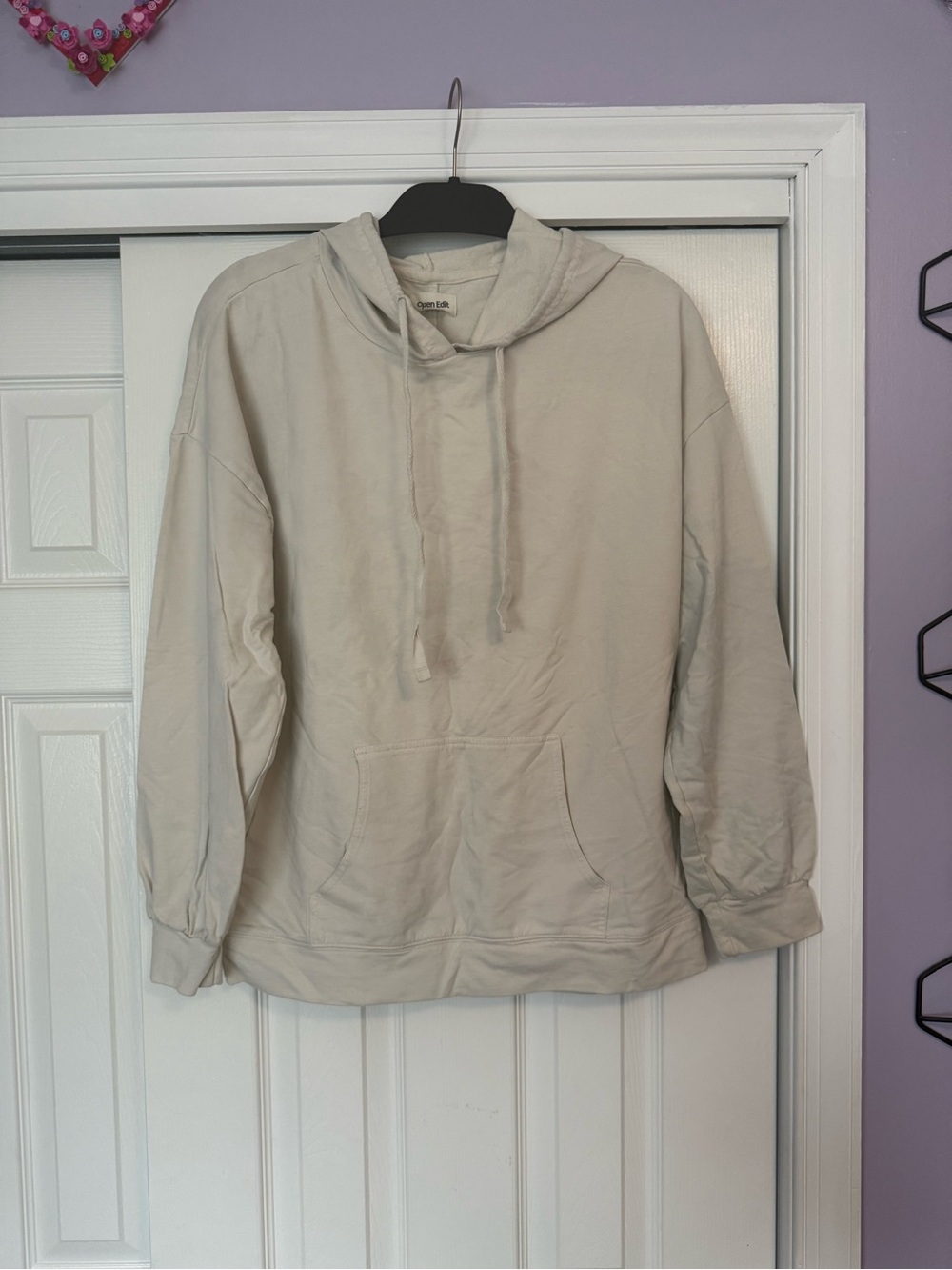 Women's Neutral Cream Hooded Sweatshirt